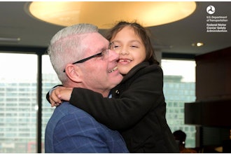 The namesake of Dalilah's Law is pictured here with FMCSA Administrator Derek Barrs during her visit to U.S. DOT headquarters recently. 'Her strength is the heartbeat of our mission,' FMCSA wrote on social media. 'Today’s committee vote for Dalilah’s Law is a promise kept to her and to every American on the road.'