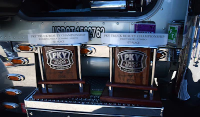Owner-operator Dills placed first in two categories, including 'First Show - Combo' as well as 'Working Truck - Combo, Lights.'
