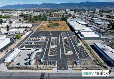 EV Realty's flagship Powered Properties truck charging hub, located strategically in San Bernardino, is capable of serving 200+ trucks per day.