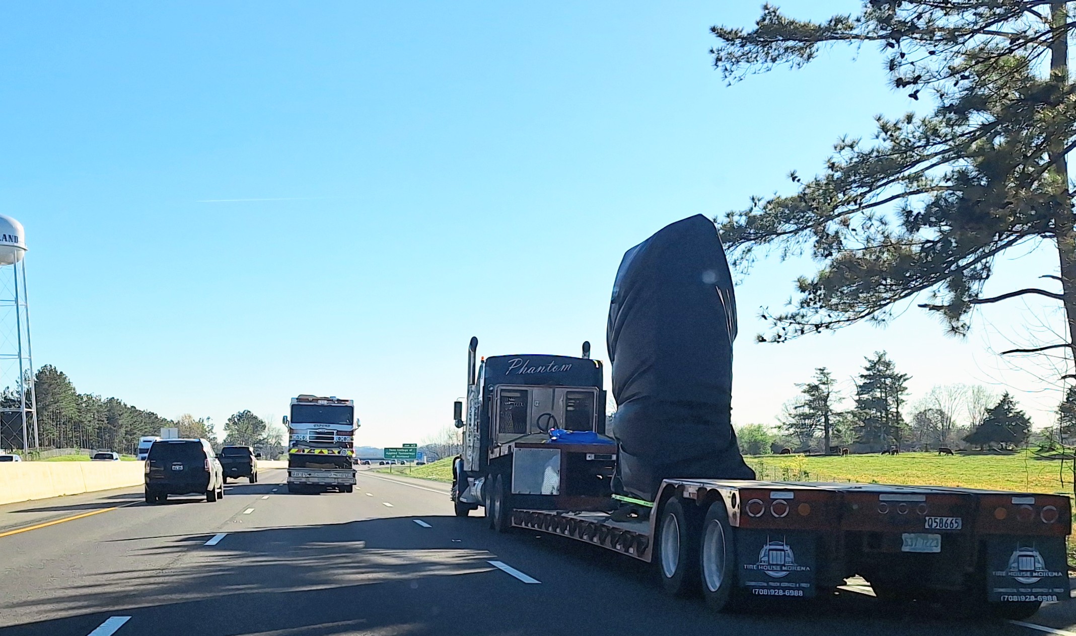 Flatbed Ugly Load On Highway Closer