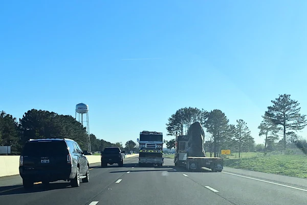 Flatbed Ugly Load On Highway