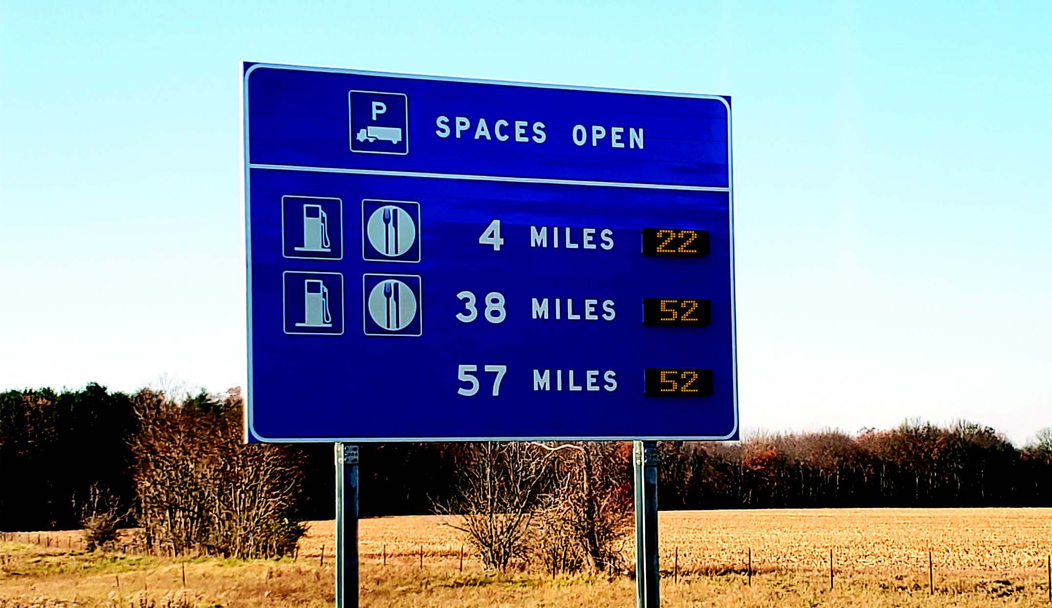 Indiana Toll Road Parking Sign