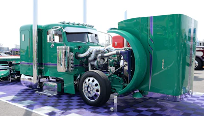 The truck is nicknamed the 'Alfalfa Cruiser,' a nod to Flores's fleet's work hauling hay and other commodities.