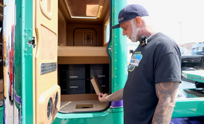 Additionally, the fuel fill isn't visible from the outside of the truck. It's actually routed up into the sleeper, accessible by the sleeper door.