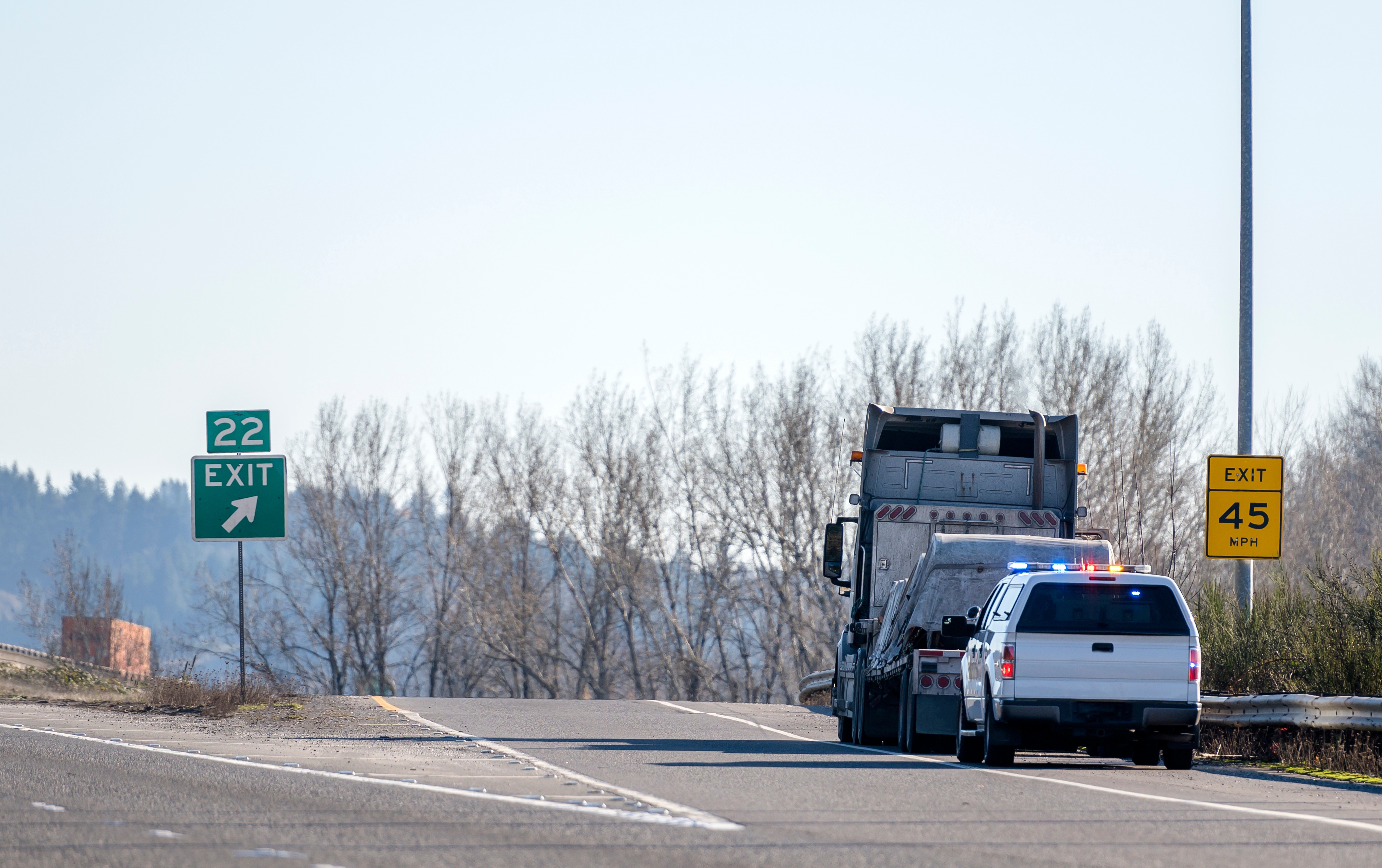 Truck Police Roadside Adobe Stock 239565966