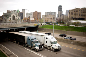 Trucks On Highway Detroit