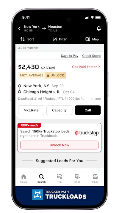 A new subscription within the Trucker Path Truckloads app integrates Truckstop.com loads.
