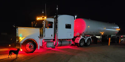 The 379 “works out a heck of a lot better at what we’re doing and handles the weight a little better,” Schreiner added. The rig is powered by an Acert Cat C15 with a 13-speed transmission and 3.36 rears.