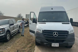 From the roadside the day of the seizure, Smith is shown in communcation with enforcement next to the couple's Sprinter.