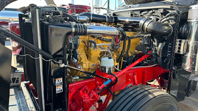 Love put in a twin-turbo Acert Cat C-15 with an 18-speed, all new drive lines, a low air-leaf suspension on the back.