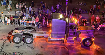At the 2025 Peterbilt Pride & Class parade and truck show, he showed his 1987 Peterbilt 359, recently completed at the time by Kevin Love and Stretch Customs, based in Lubbock, Texas, today after a 2024 move from Canada.