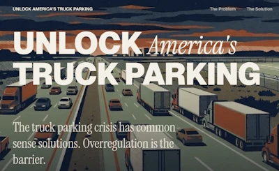 This screenshot shows a fairly new website built for a coalition envisioned by Truck Parking Club detailed in this story.