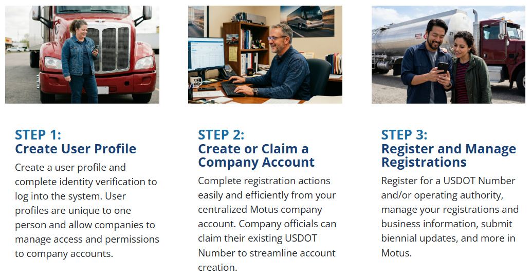 FMCSA's Motus: Carriers can claim profile in the new registration ...