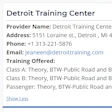 The DTC company's listing on the Federal Motor Carrier Safety Administration's Training Provider Registry shows a range of theory and behind-the-wheel training offered.