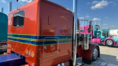 The burnt orange paint with blue and green stripes, on the truck when he bought it, “just popped, and I fell in love with it right away,” he said. “I was pretty excited to be able to get it.”