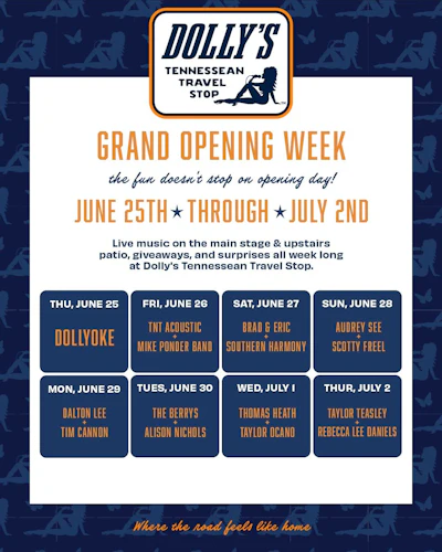 Dolly Tennessean Grand Opening Sched
