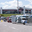 The annual Shell Rotella SuperRigs working truck show kicked off Thursday, June 25 and is ongoing through Saturday, June 27, at Bristol Motor Speedway in Northeast Tennessee. Working show trucks are shown here lined up with the speedway as the backdrop.