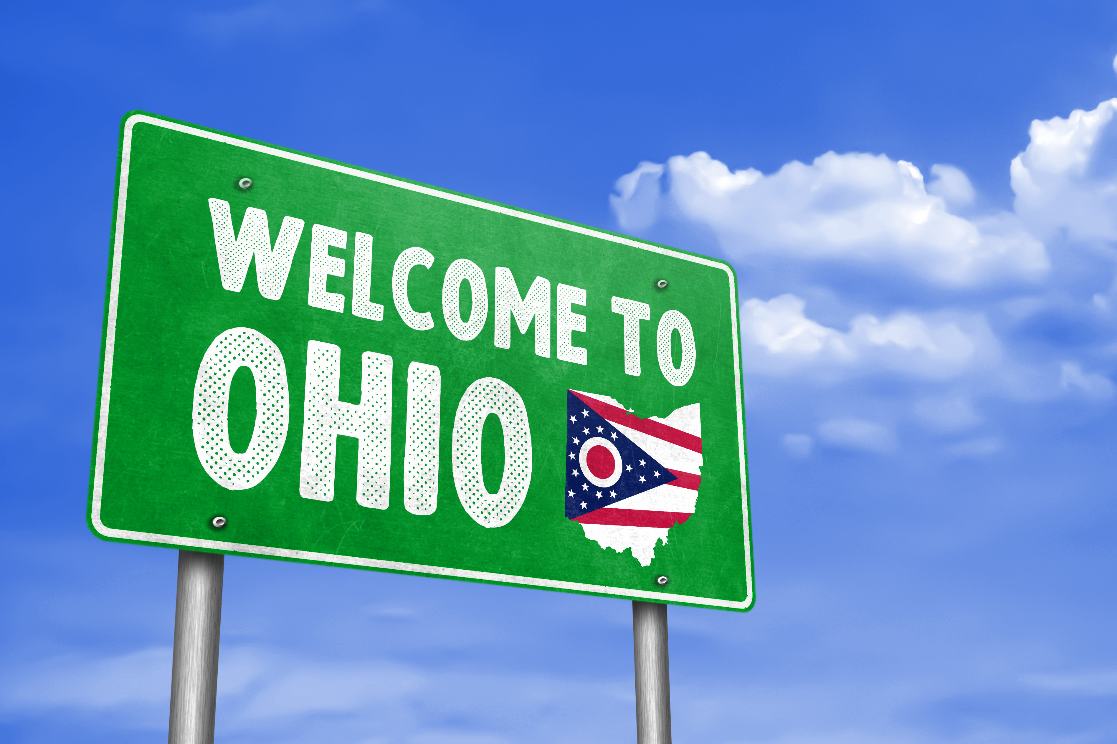 Ohio Welcome Sign Highway Adobe Stock 277389092