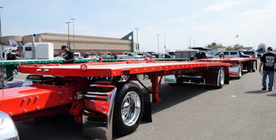 Because the truck will be used to haul hay along the West Coast, it’s outfitted with PT Welding flatbed doubles painted to match the truck.