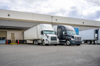 Trucks Dock Loading Unloading Adobe Stock 359838823