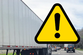 Van On Highway Alert Symbol