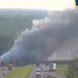 Aerial view from a Pennsylvania DOT camera of the crash scene that resulted in the death of Pennsylvania State Trooper Michael E. Pahira Jr.