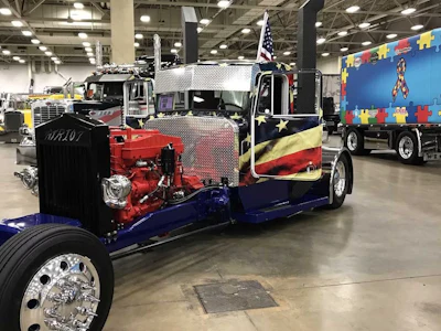 Finally, last but not least, Brad Hartwick's 1978 Kenworth W900A hot rod, with graphics featuring the American flag, U.S. Constitution, Bill of Rights and more.
