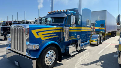 DSD Transport's 2024 Peterbilt 389, driven by Sy Kunesh, features some subtle interior touches, as shown in the next photo, that showcase the owners' and driver's American pride.