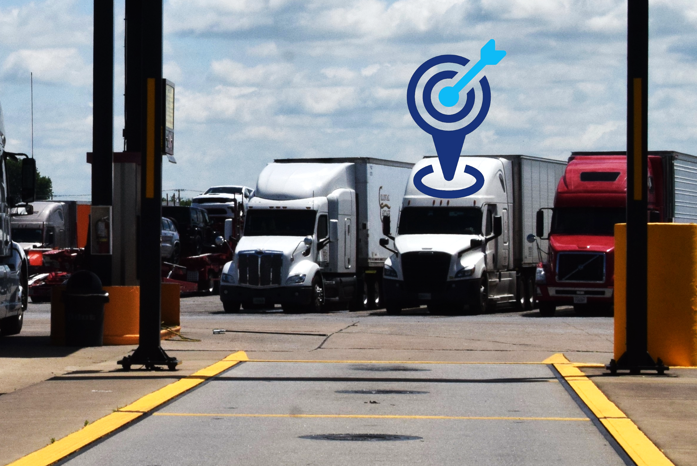 Location Tracking Trucks Parked At Stop
