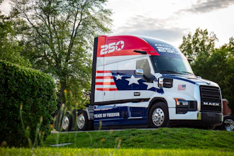 The truck pays tribute to the spirit of freedom, strength and pride that has shaped the nation's history, the company said.