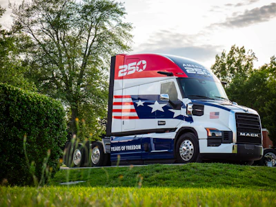The truck pays tribute to the spirit of freedom, strength and pride that has shaped the nation's history, the company said.