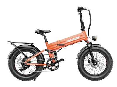 Pictured here is the Mars 3.0 model, with a full suspension and cargo rack. The bike's max load is rated at 440 lbs., with electric range up to 65 miles. Listed at $1,800, the July 4 sales puts it at $1,200 as of this writing.