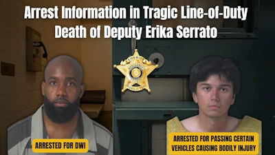 Ashton Jammer (left) was arrested for DWI and truck driver Ian Perez (right) was arrested after striking a sheriff's deputy responding to the DWI scene at roadside.