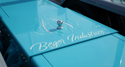 The team had to drill through the impressively pinstriped deck plate and add a ball hitch. They then had to hook to a trailer for show staff, Beger said, to demonstrate that it could indeed pull. Here's to a little snap ingenuity.