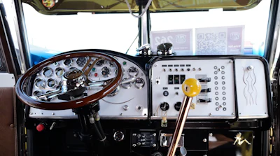 There was no interior in the cab, but the dash had been updated with painted panels.