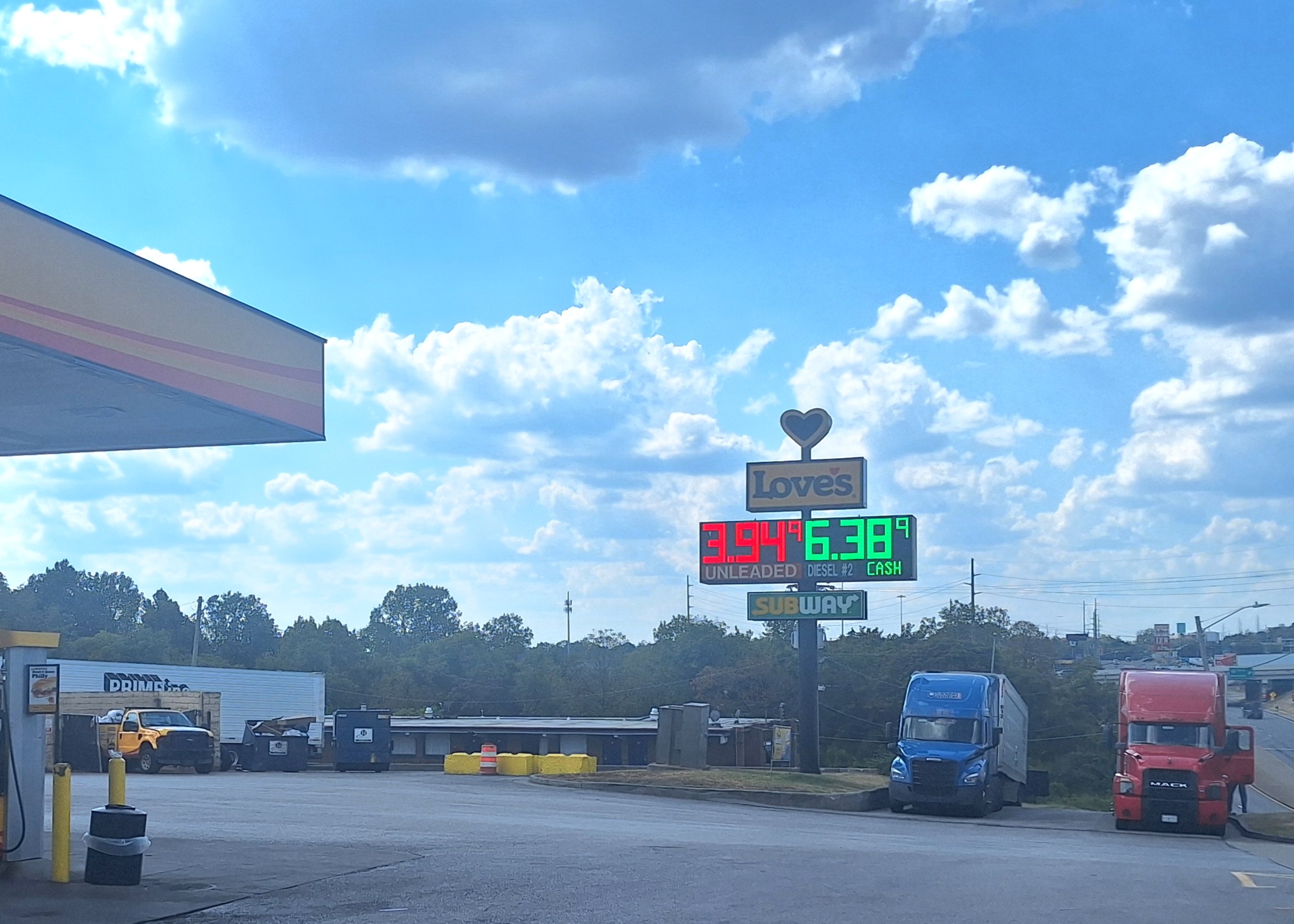 At the Love's on I-65 at Trinity Lane in Nashville Tuesday, a $6.44/gal. credit price was also available, more than $2 above gasoline.