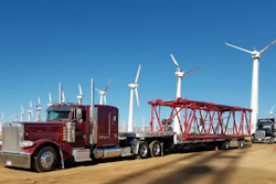 Nine-truck KST logistics moves with step deck and extendable flatbed trailers with a variety of freight on the hook, including loads like these for regional utility customers in their California home base.