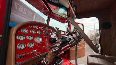 BMR Custom Interiors out of Paris, Texas, leather-wrapped the dash.