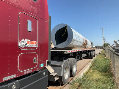 This Get Cargo owner-operator, based in Fort Worth, Texas, shown here with a flatbed load.