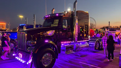 The truck boasts 35 lights under the frame rails, between the rear fenders “and all the way down the truck,” Johnson said. In total, there are more than 75 lights around the rig.
