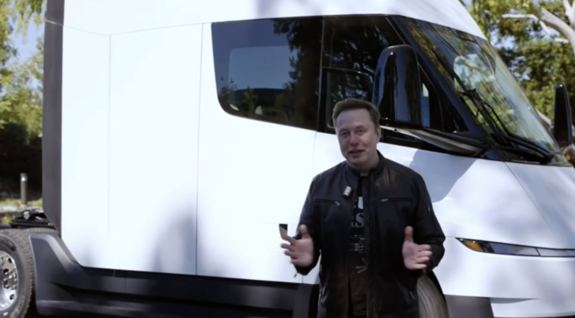 Tesla's Elon Musk opened Thursday's ceremony with a video touting the new factory and the Semi's capabilities.