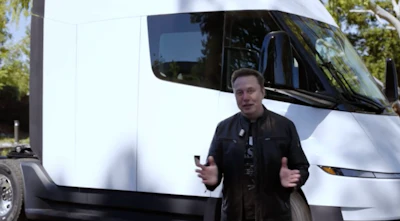 Tesla's Elon Musk opened Thursday's ceremony with a video touting the new factory and the Semi's capabilities.