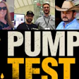 Overdrive Radio and Pump Test event promotional graphic featuring radio microphone logo, sponsor Howes branding, and photos of event participants