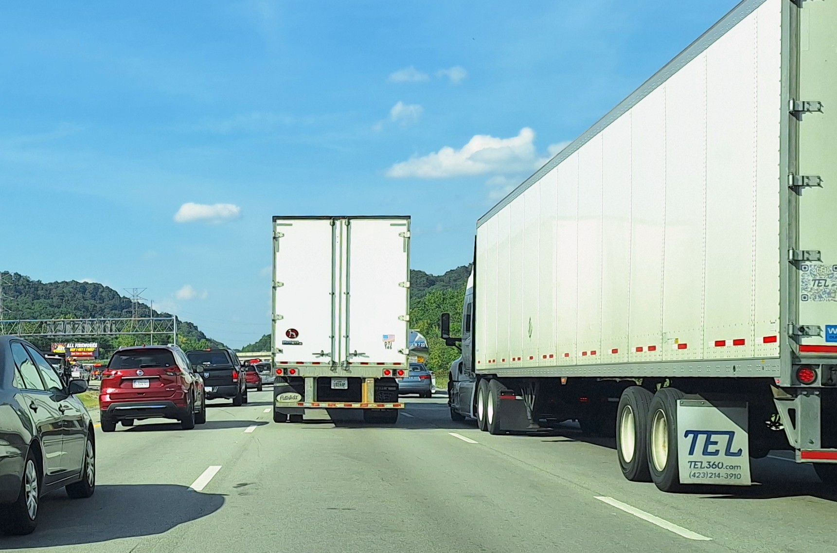 Vans In Traffic Highway Crash To Left