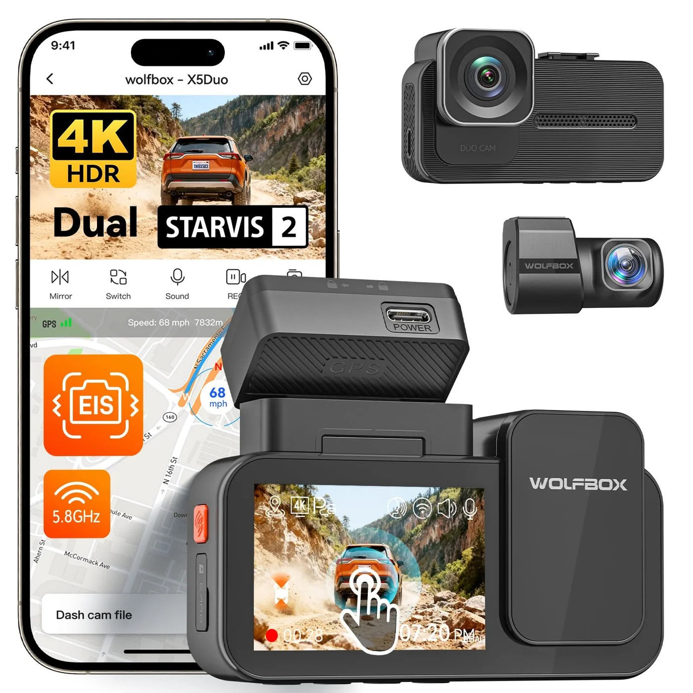Wolfbox X5 Duo M Ini Dash Cam