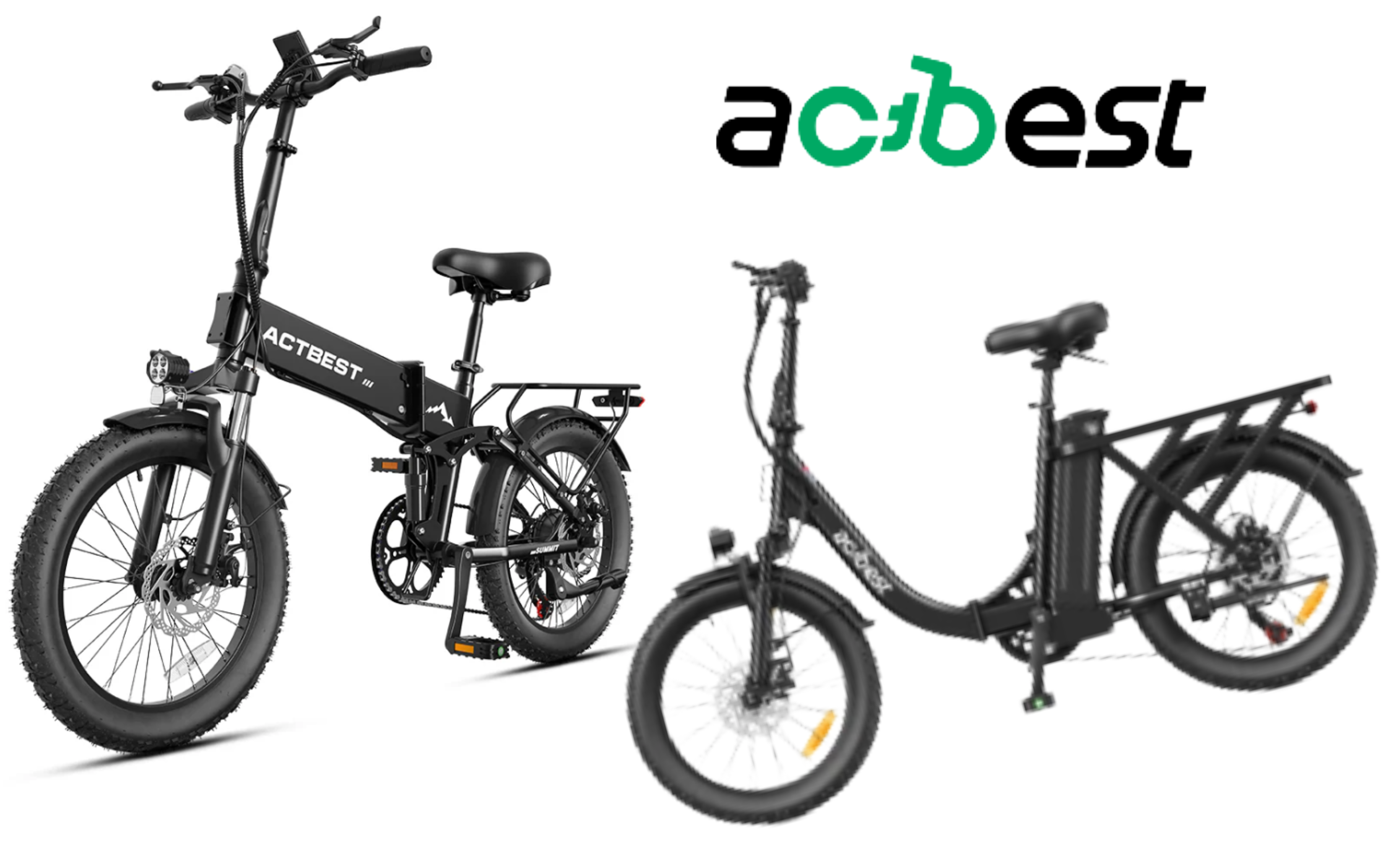 ACIBEST electric bikes collection featuring folding and step-through models in black