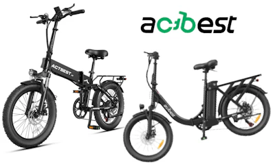 ACIBEST electric bikes collection featuring folding and step-through models in black