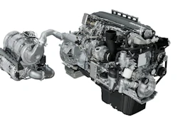 Cutaway illustration of diesel engines showing internal components and turbocharger assembly